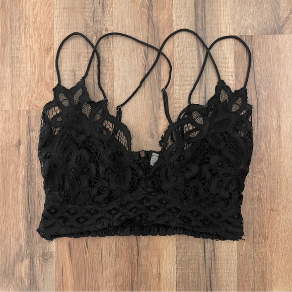 Free People Adella Crochet Lace Bralette Black - Picture 5 of 10